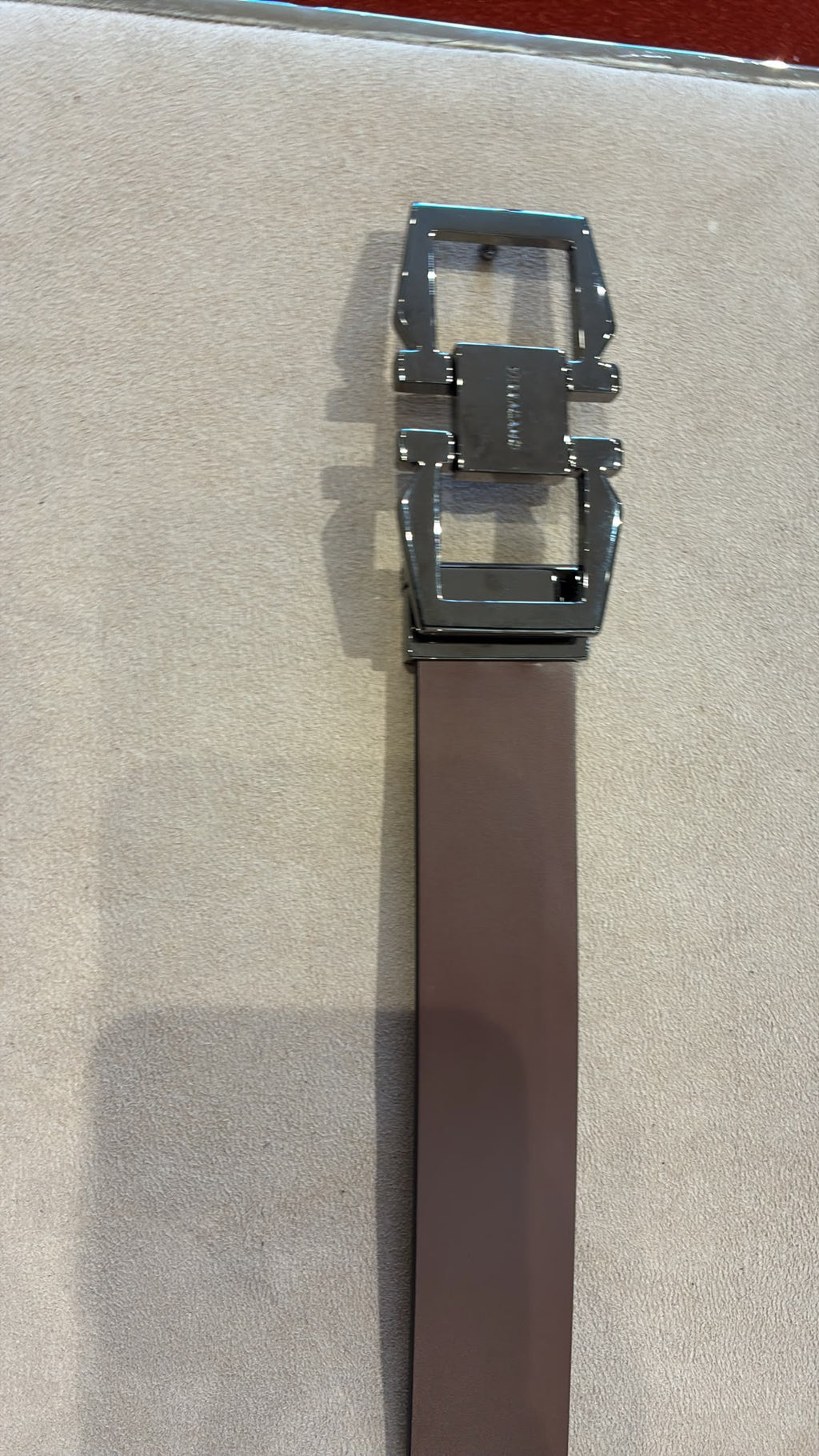 Reversible Leather Belt with Logo Buckle