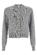 Sculpture button crew neck cardigan