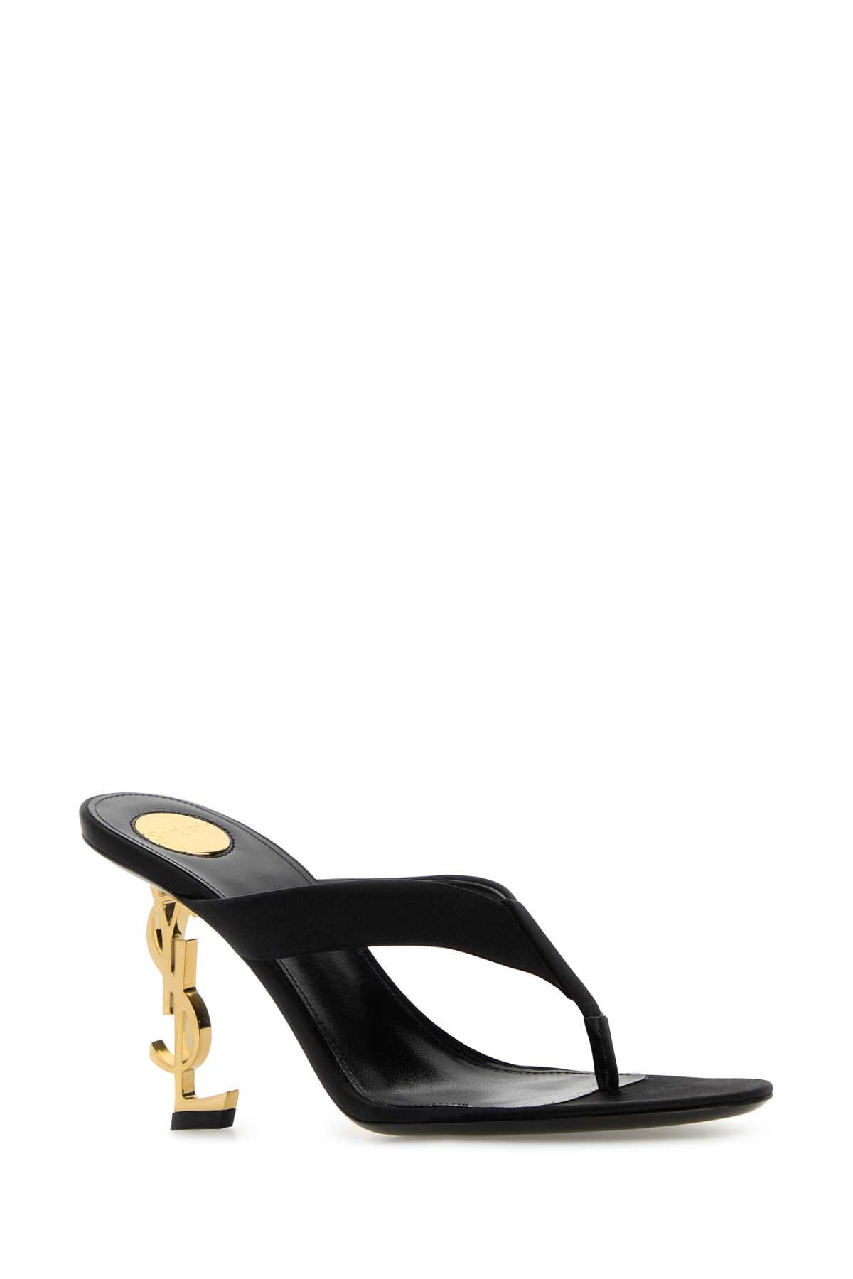 SAINT LAURENT OPYUM 85 SAN For Women Exterior: 100% Fabric Interior: 100% Leather Sole: Leather