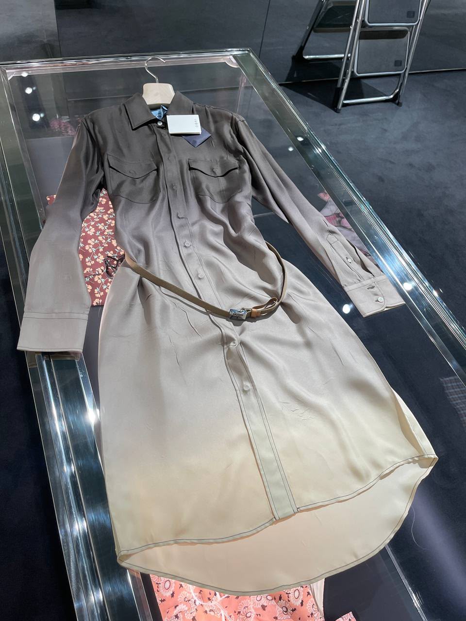 Ombré Silk Shirt Dress