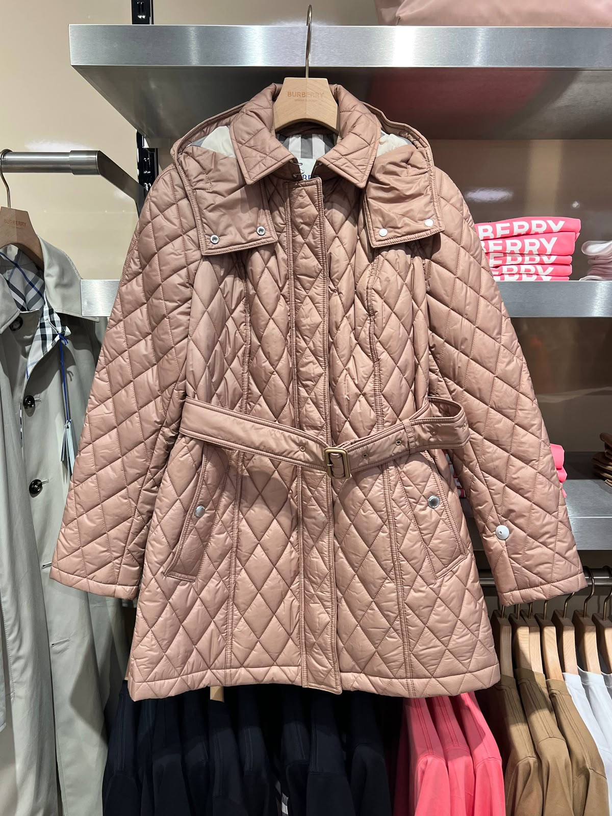 Diamond Quilted Belted Jacket