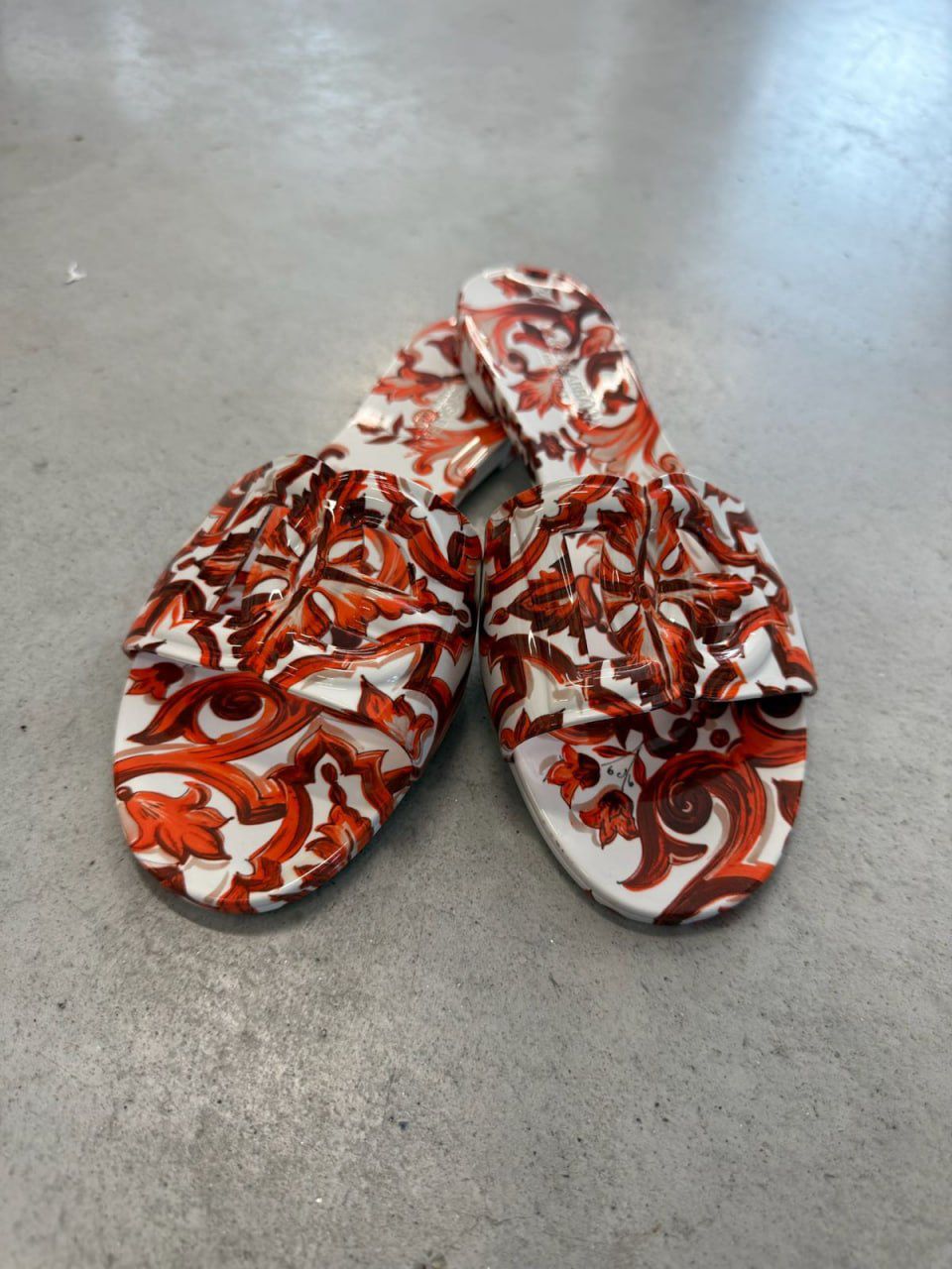 DG Logo Slide Sandals in Majolica Print