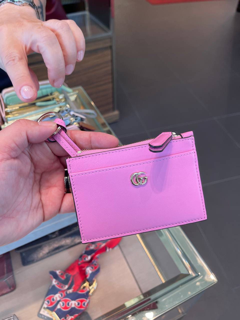 GG Marmont card case with key ring