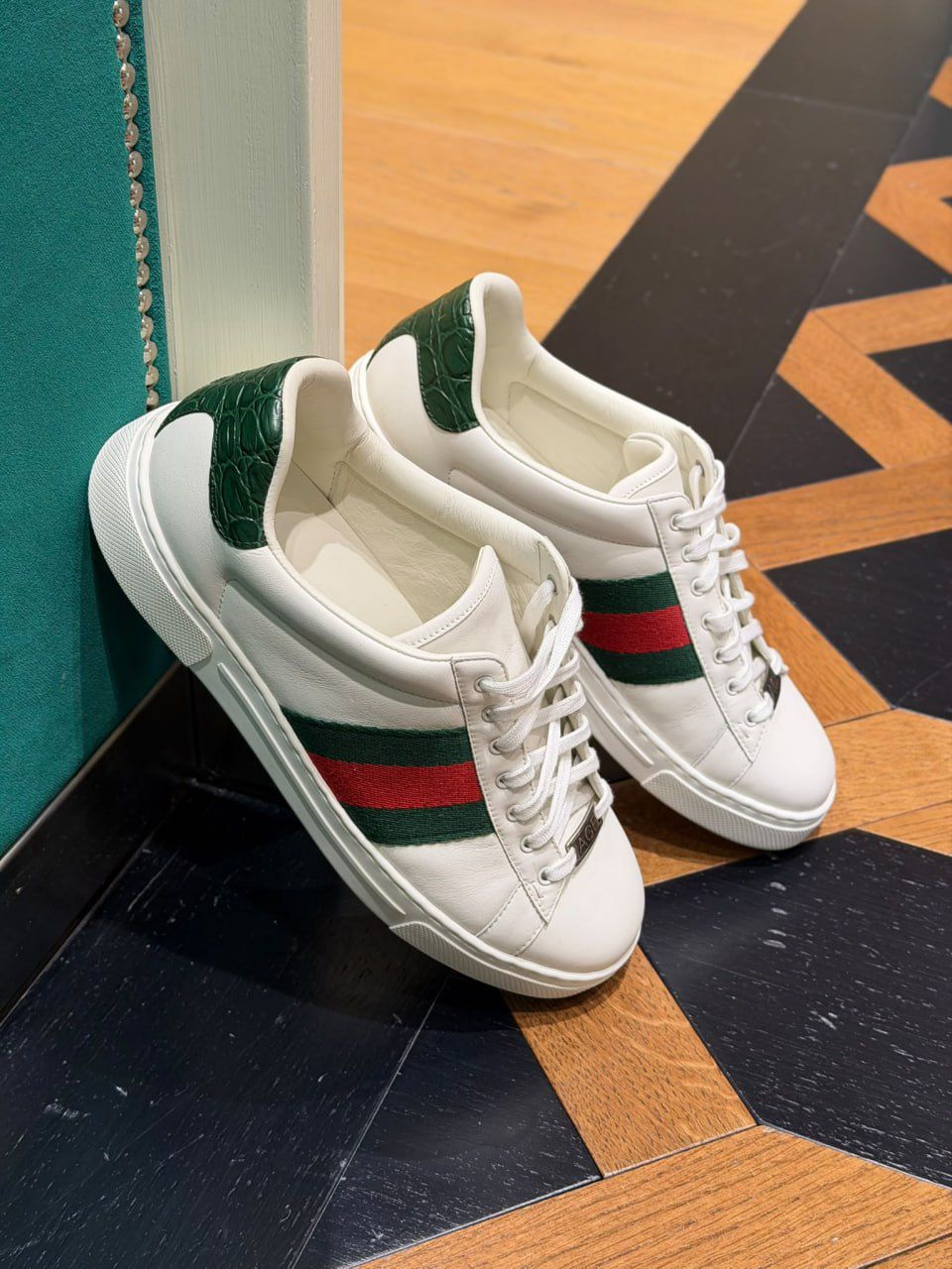 Ace sneaker with crocodile effect detail
