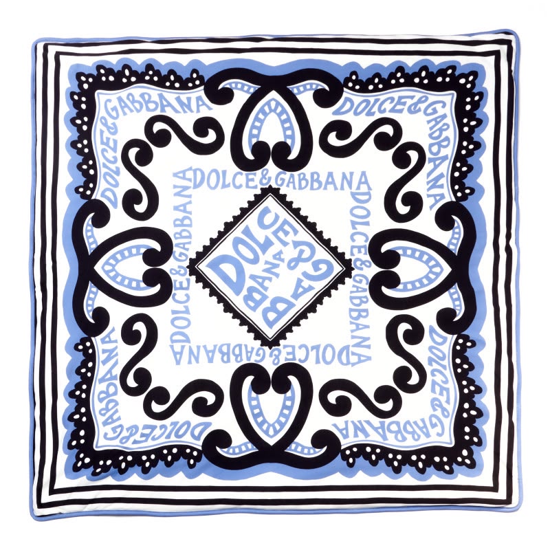 Majolica-print silk scarf