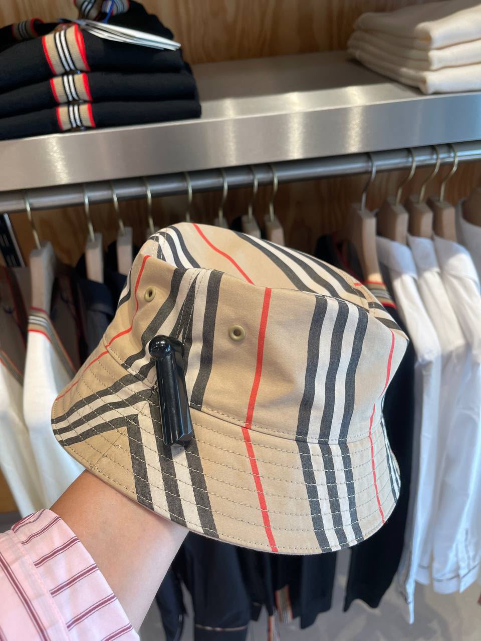 Vintage Check Cotton Bucket Hat