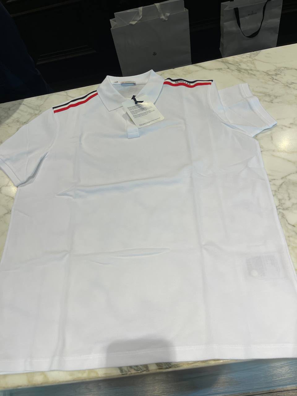 Tricolor Stripe Polo Shirt
