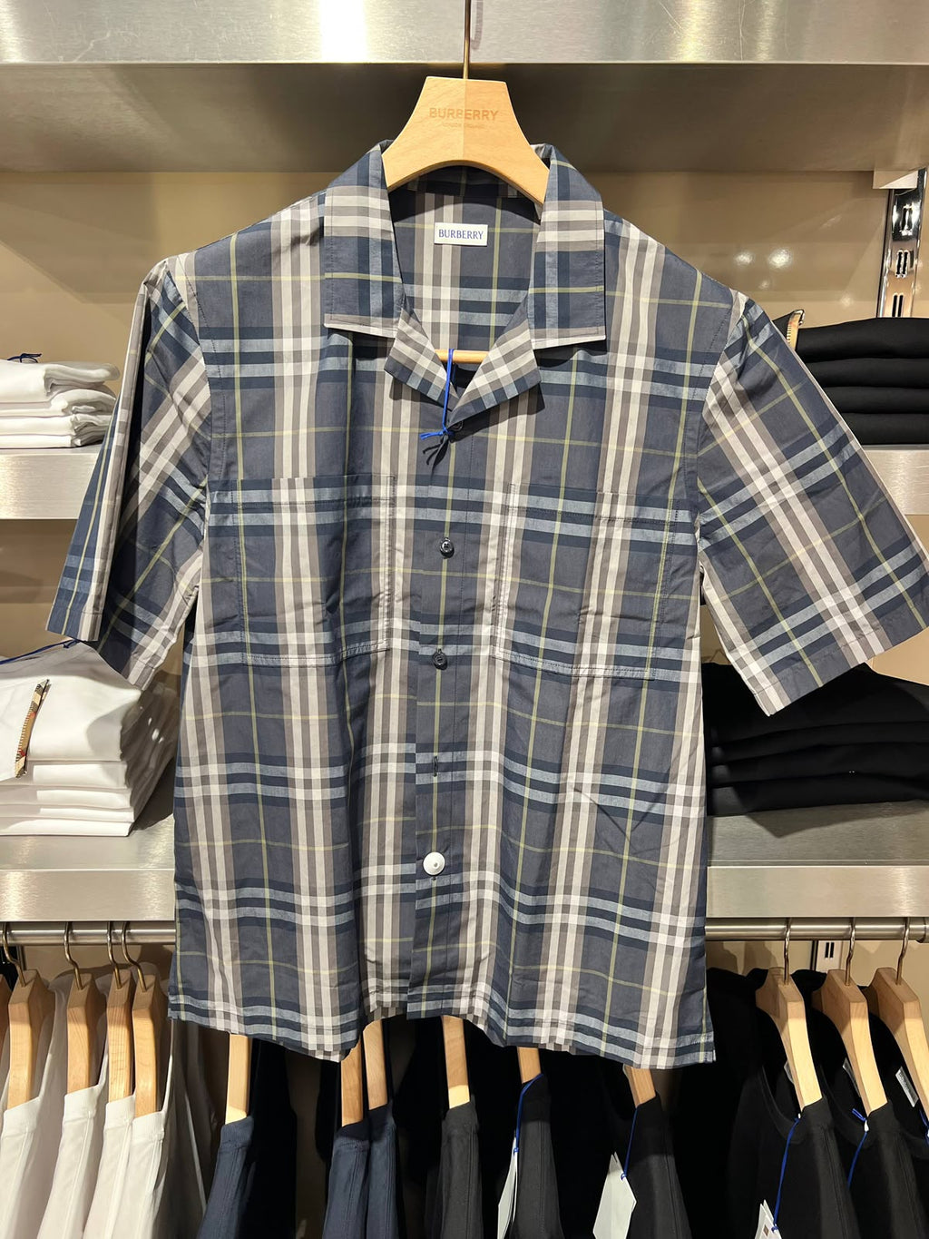 Reversible Check Wool Cashmere Hooded Wrap Coat
