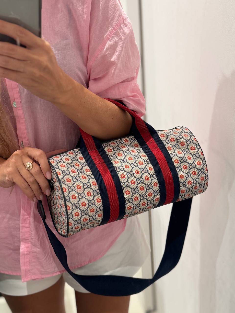 GG Flora Cylinder Bag