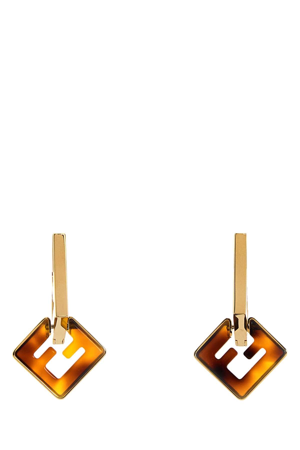 FENDI ORECCHINI FF CL METALLO/PLEXI For Women Exterior: 100% Plexiglass 100% Metal Finishing color: Gold