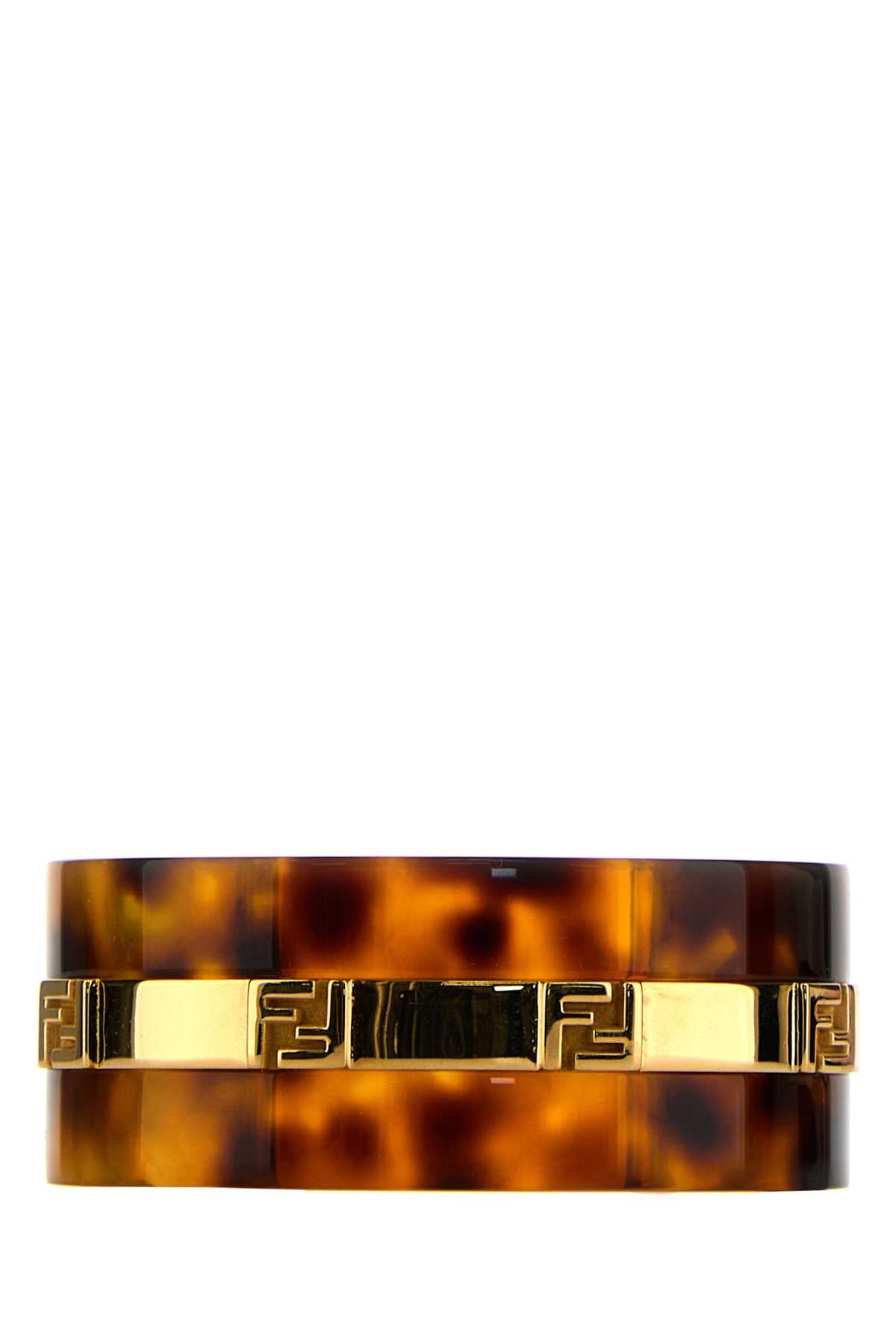 FENDI BANGLE FF METALLO/PLEXI For Women Exterior: 100% Plexiglass Finishing color: Gold