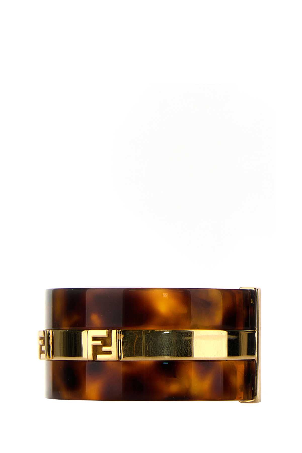 FENDI BANGLE FF METALLO/PLEXI For Women Exterior: 100% Plexiglass Finishing color: Gold