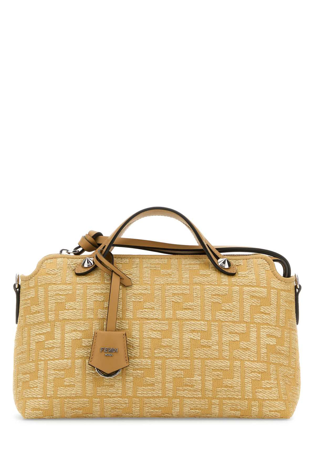 FENDI BY THE WAY SOFT PAGLIA FF/VITE For Women Exterior: 100% Raffia Lining: 100% Fabric Finishing: Silver metal