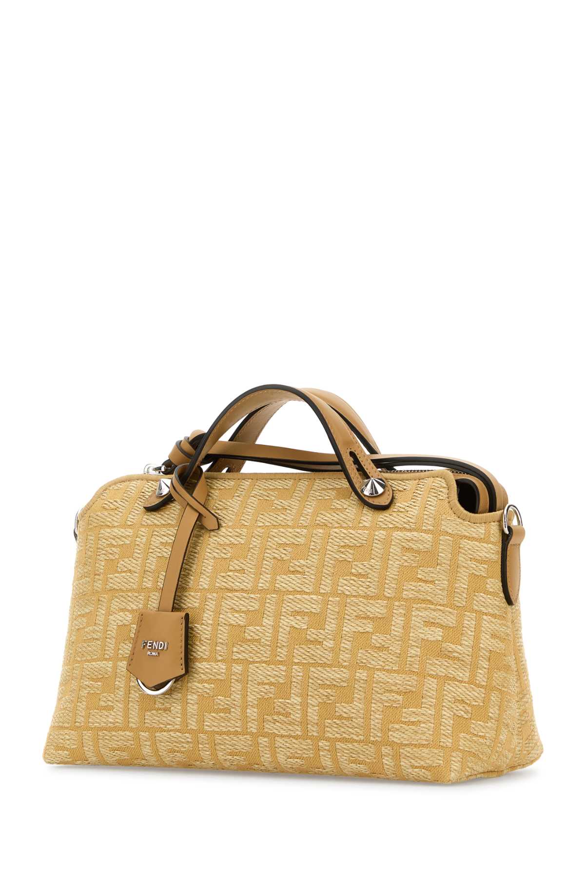 FENDI BY THE WAY SOFT PAGLIA FF/VITE For Women Exterior: 100% Raffia Lining: 100% Fabric Finishing: Silver metal