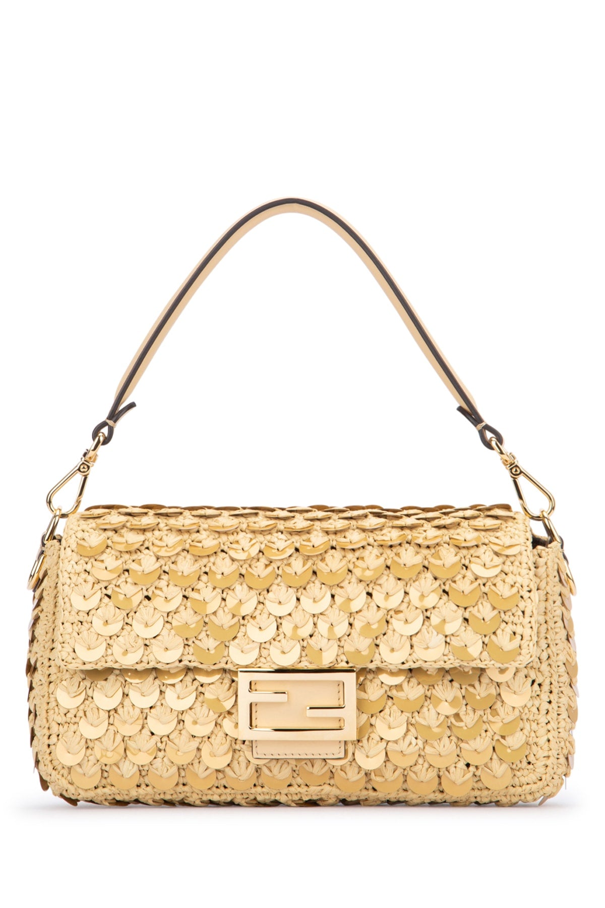FENDI BAGUETTE PAGLIA MACRO P For Women 100%VI+Ricamo:100%PL+Interno:62%PL,33%CO,5%RES