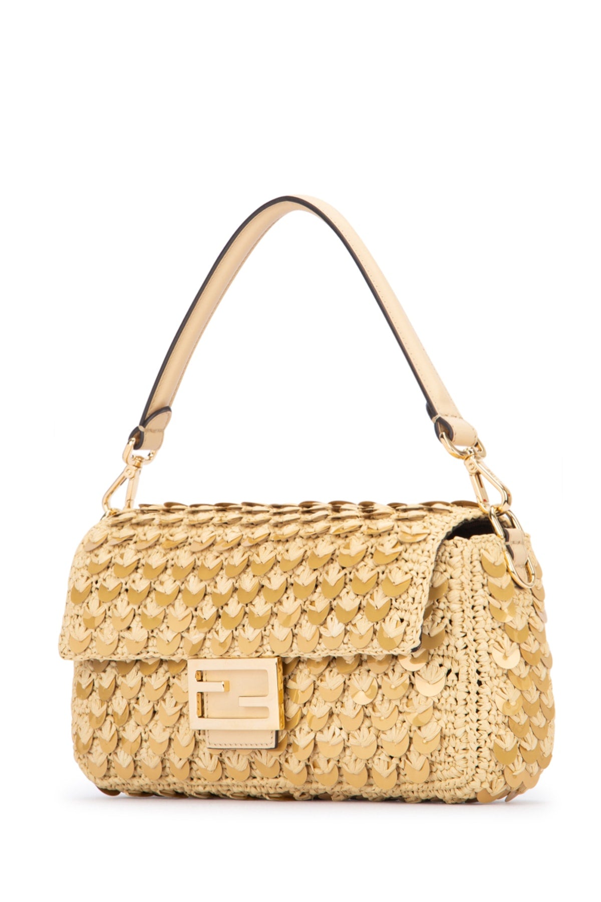 FENDI BAGUETTE PAGLIA MACRO P For Women 100%VI+Ricamo:100%PL+Interno:62%PL,33%CO,5%RES