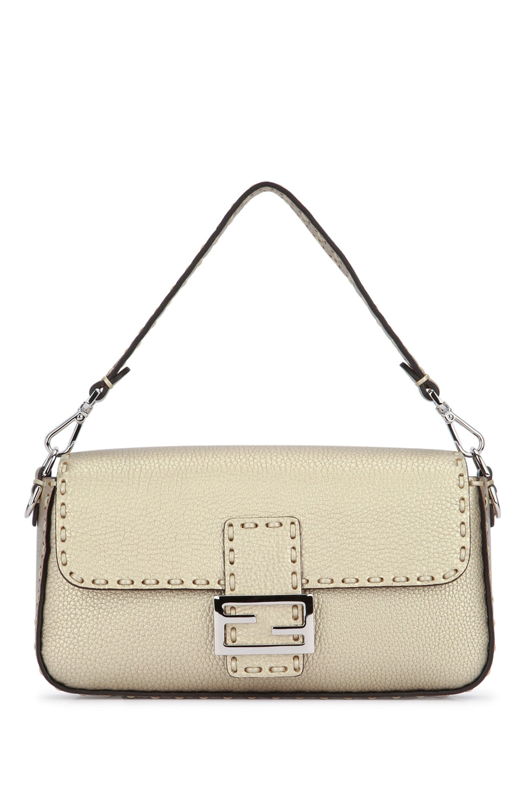 FENDI BAGUETTE GOLD For Women 100% LEATHER