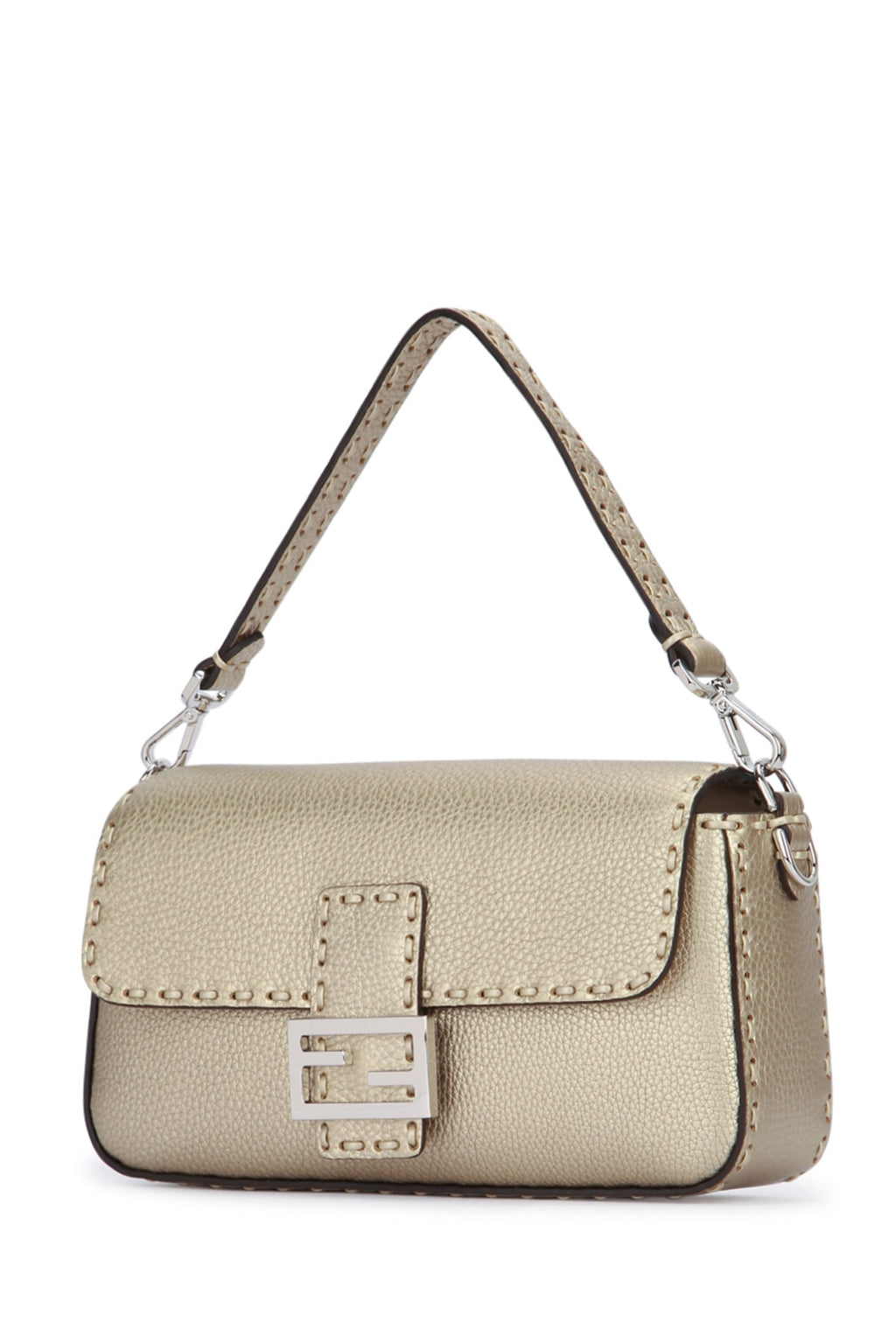 FENDI BAGUETTE GOLD For Women 100% LEATHER
