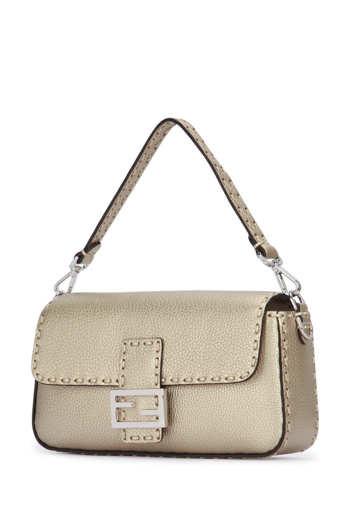 FENDI BAGUETTE GOLD For Women 100% LEATHER