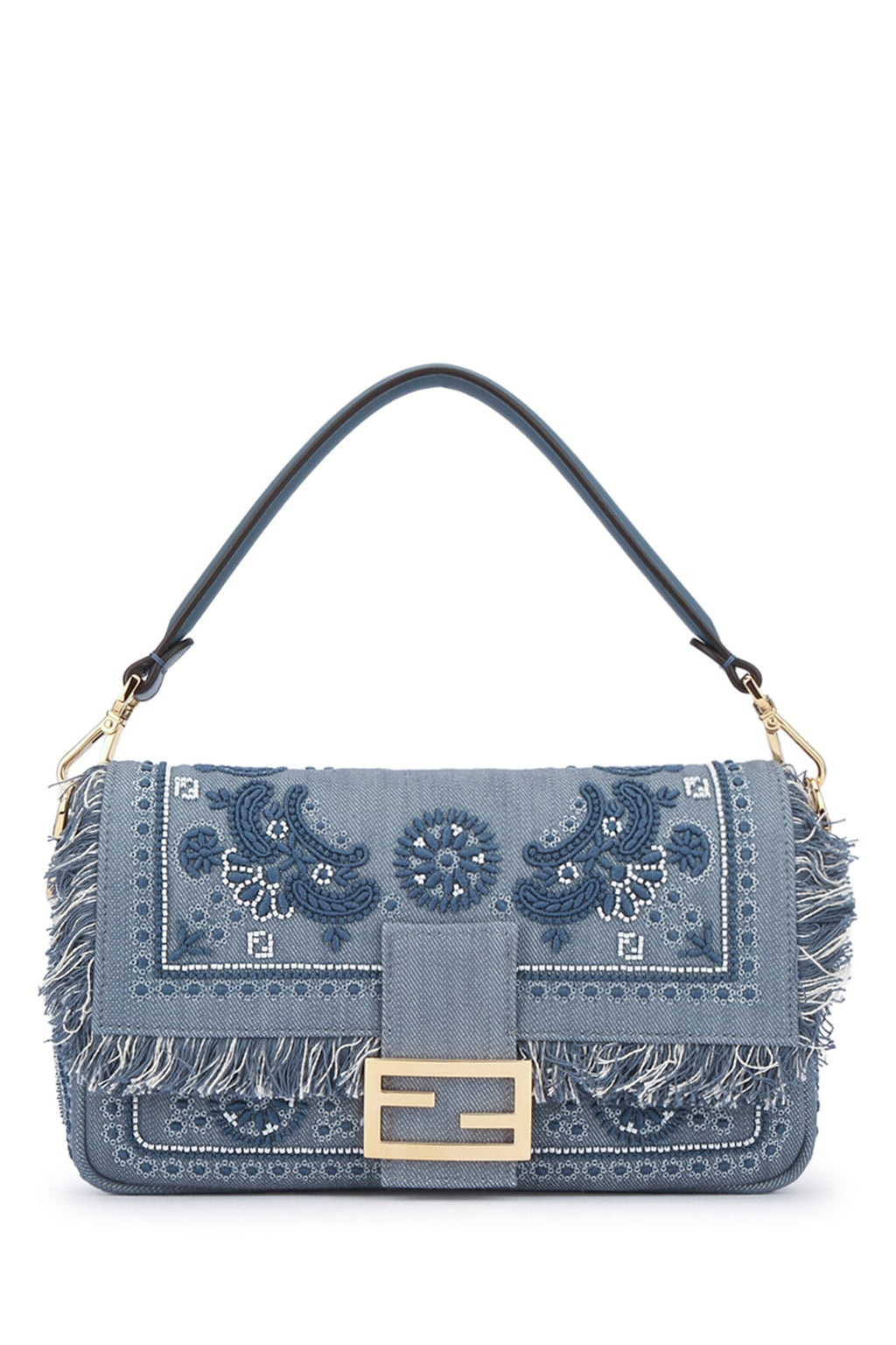 FENDI BAGUETTE DENIM RICAMO B For Women 