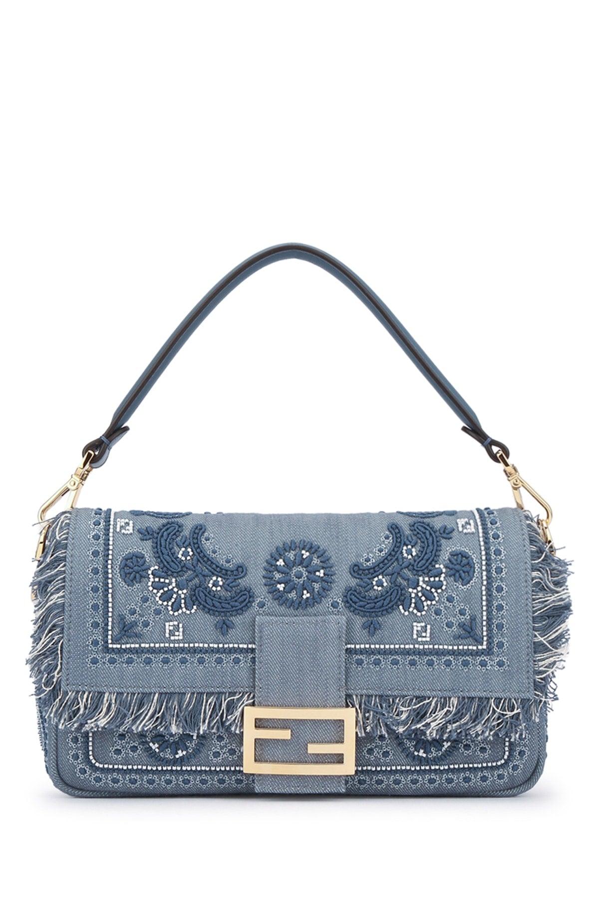 FENDI BAGUETTE DENIM RICAMO B For Women 