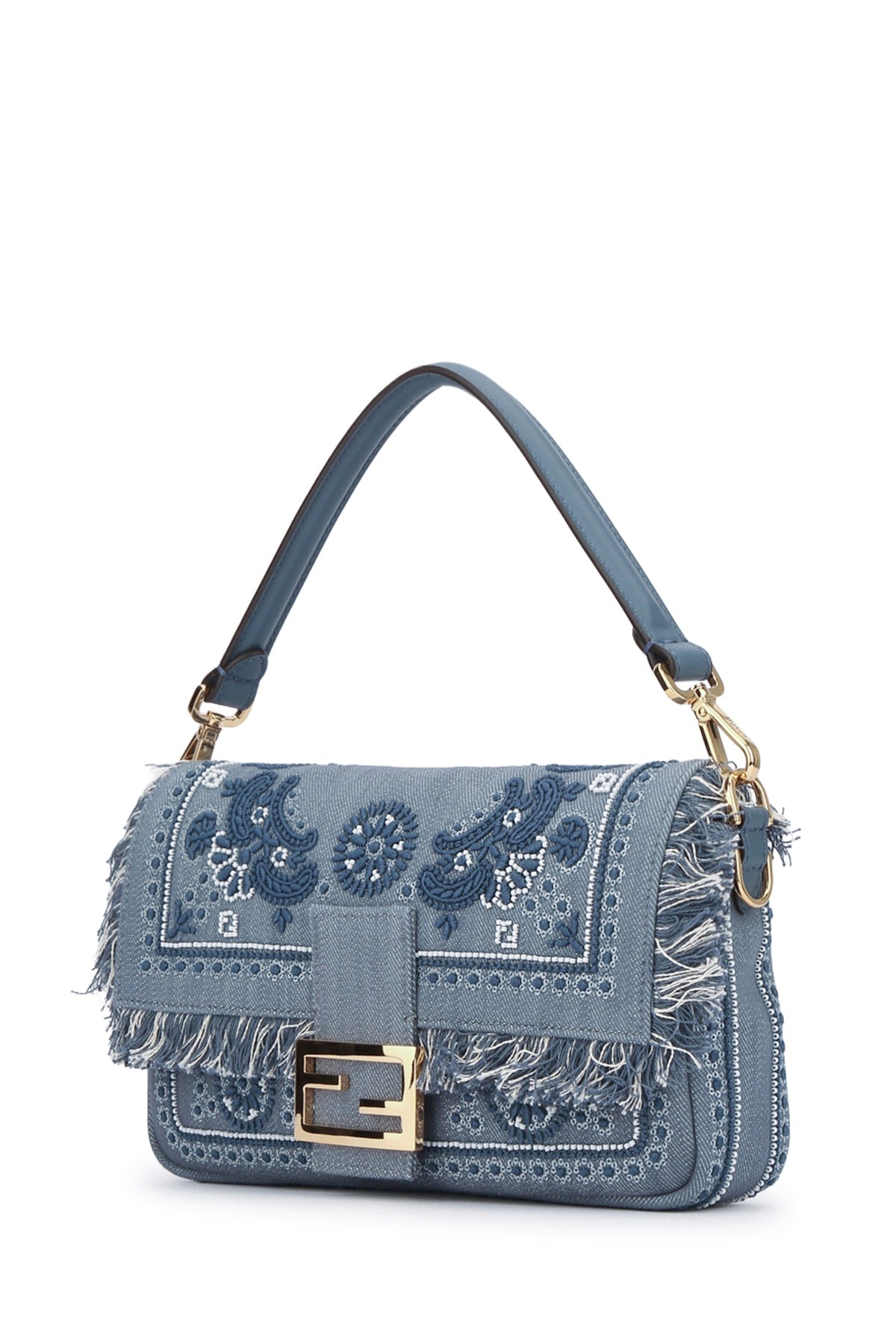 FENDI BAGUETTE DENIM RICAMO B For Women 