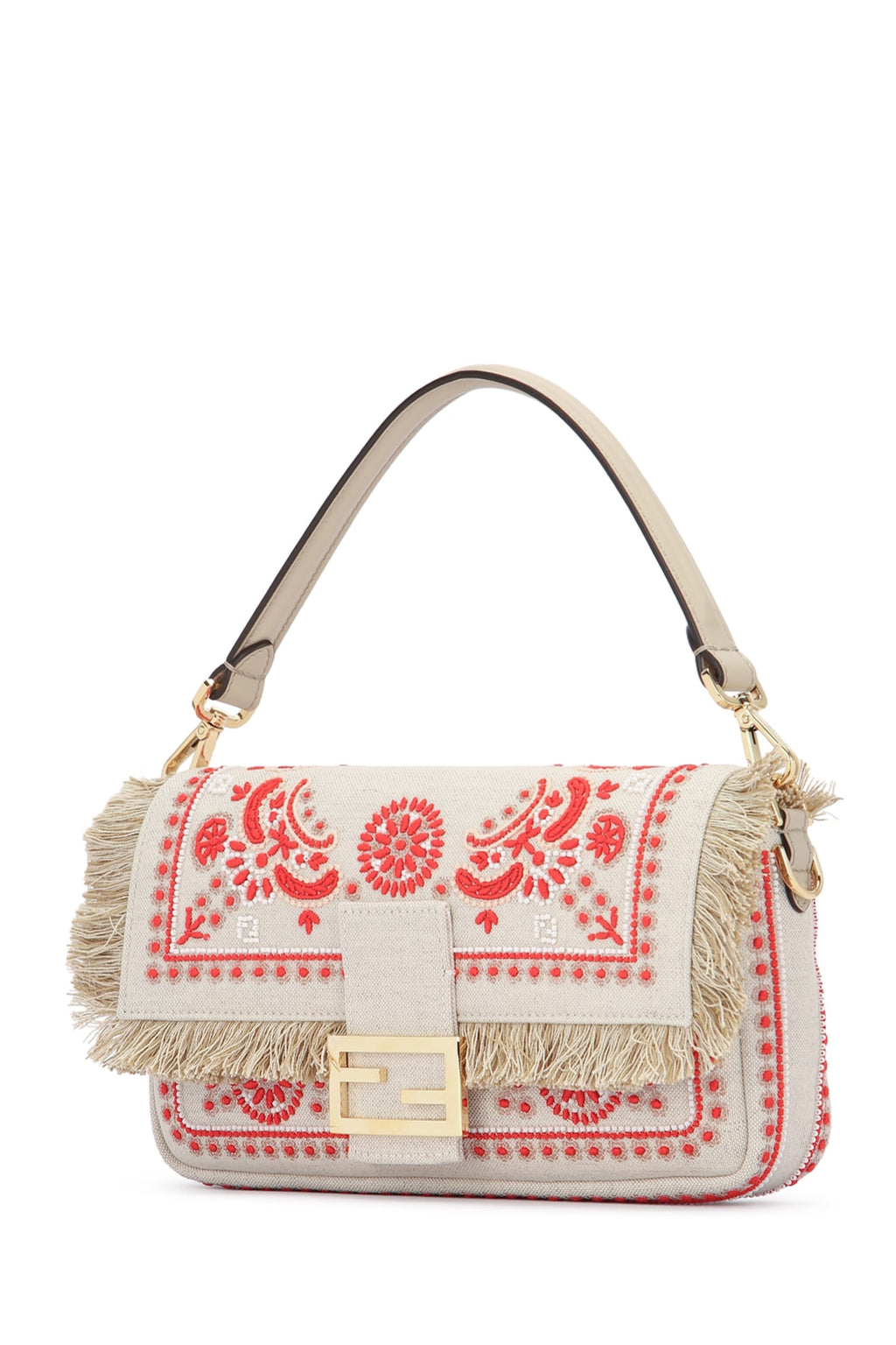 FENDI BAGUETTE CANVAS RICAMO For Women 