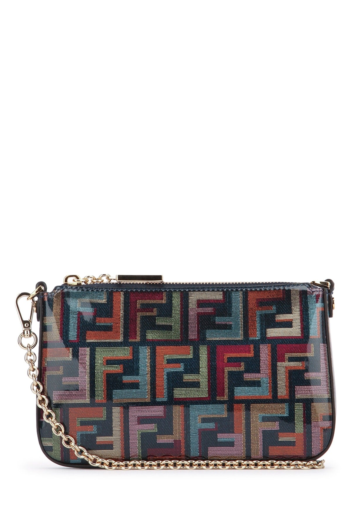 FENDI BAGUETTE POUCH TESSUTO LAME F For Women 