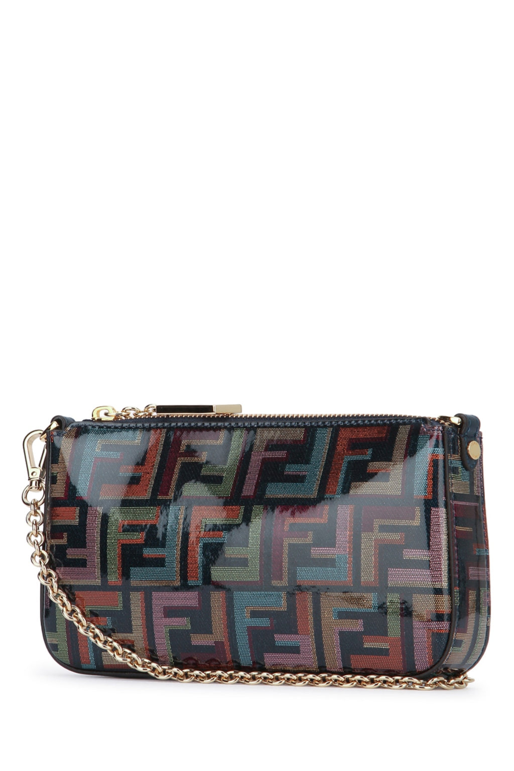 FENDI BAGUETTE POUCH TESSUTO LAME F For Women 