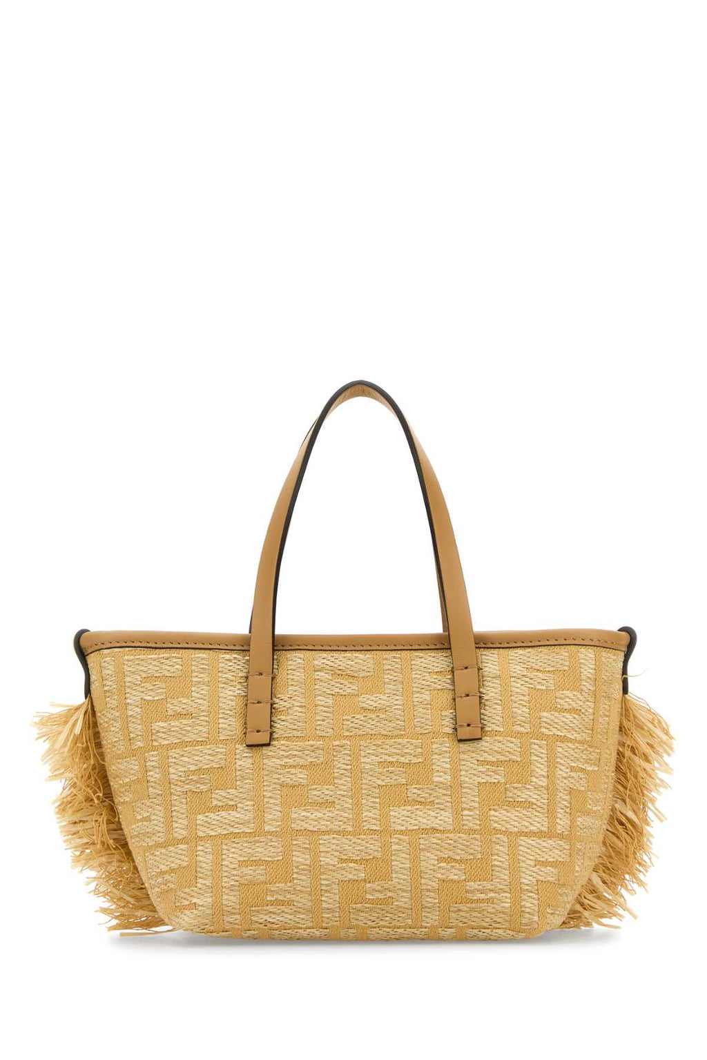 FENDI MINI ROLL PAGLIA FF/VITE For Women Exterior: 100% RaFfia Lining: 100% Fabric Finishing: Golden metal