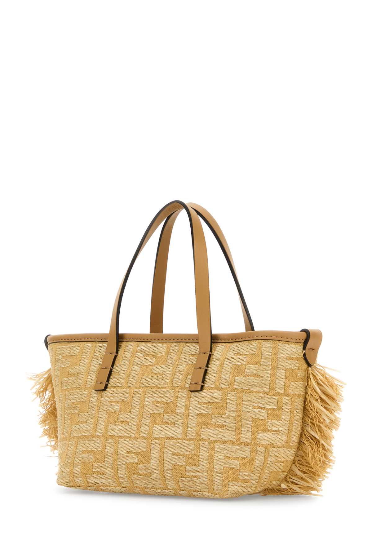 FENDI MINI ROLL PAGLIA FF/VITE For Women Exterior: 100% RaFfia Lining: 100% Fabric Finishing: Golden metal
