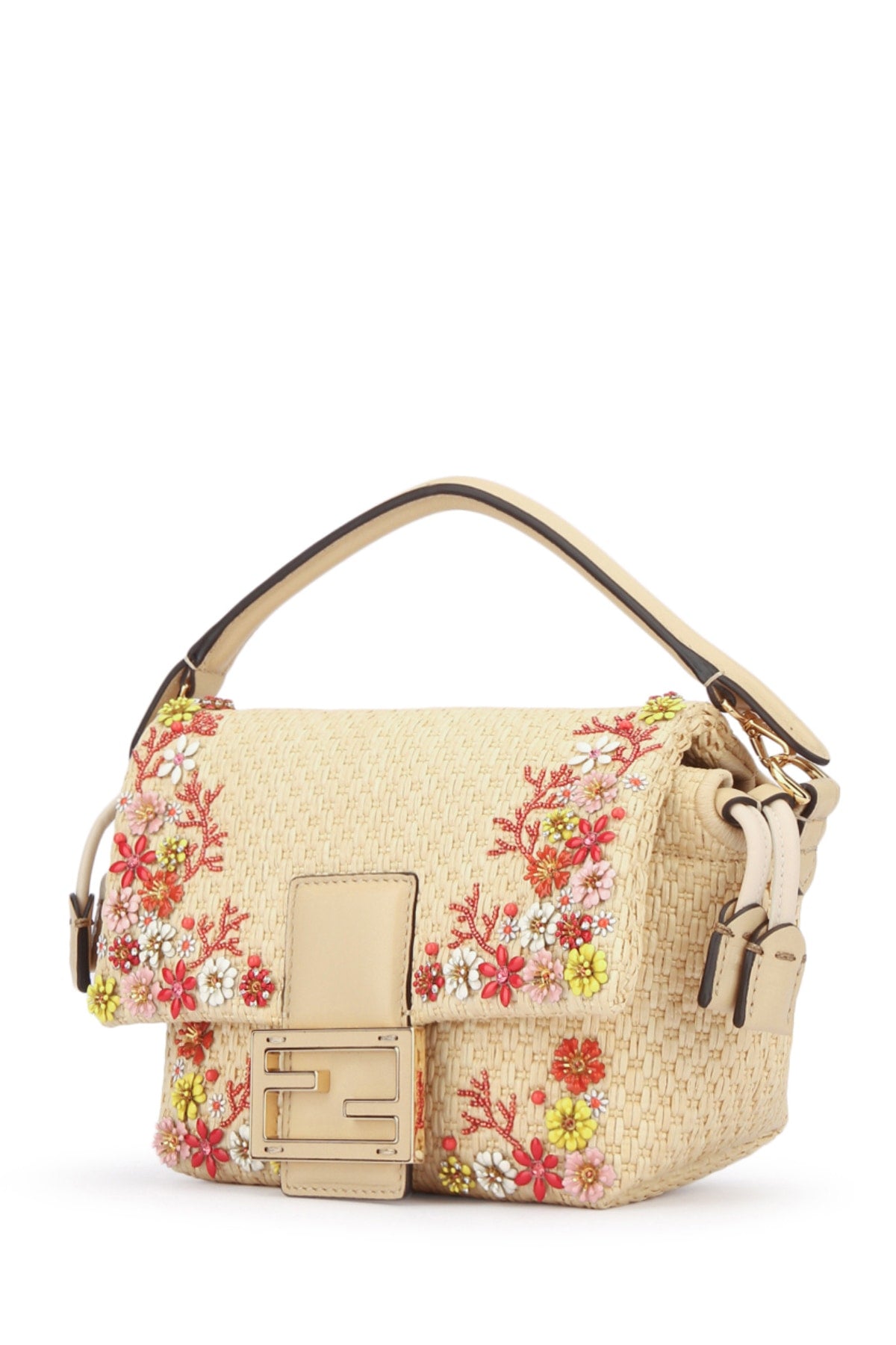 FENDI BUCKET MAMMA BAGUETTE PAGLIA RICAMO For Women 
