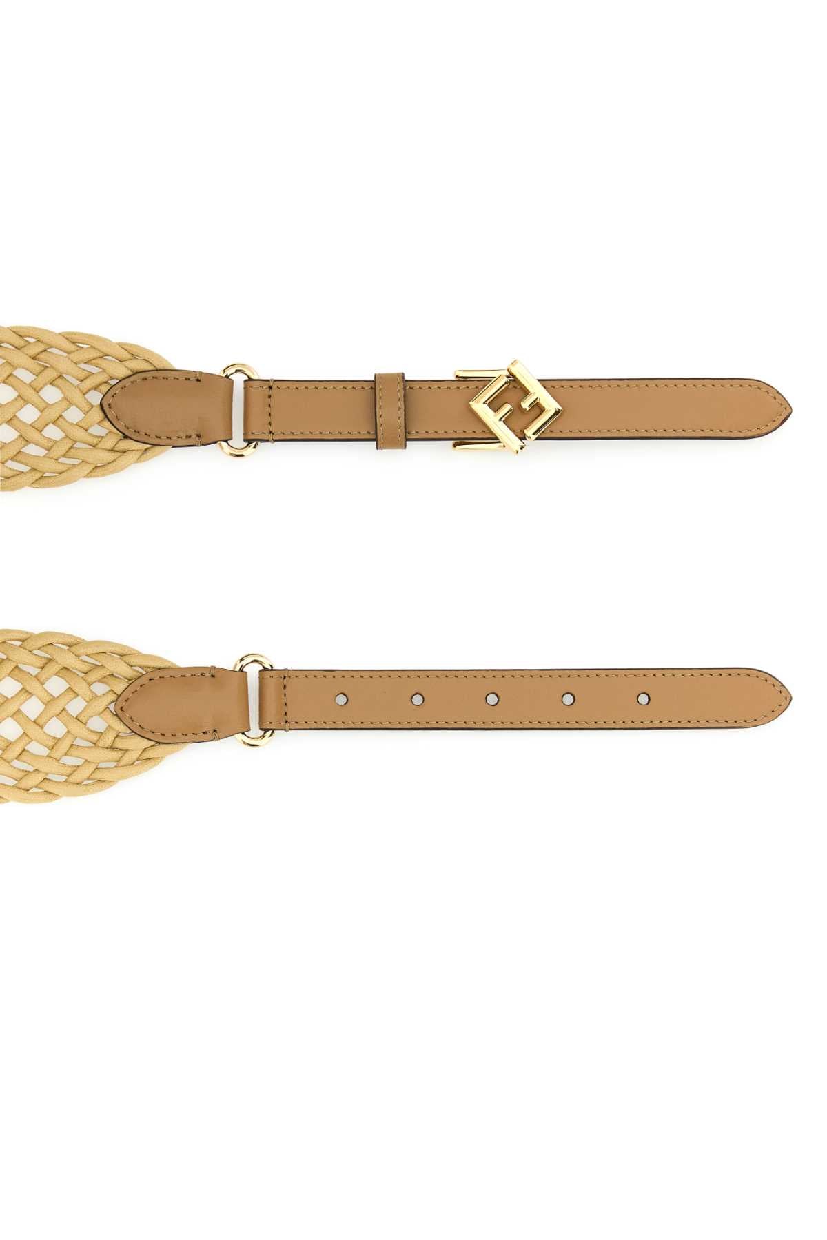 FENDI CINTURA PAGLIA For Women Exterior: 100% Straw Finishing: Golden metal
