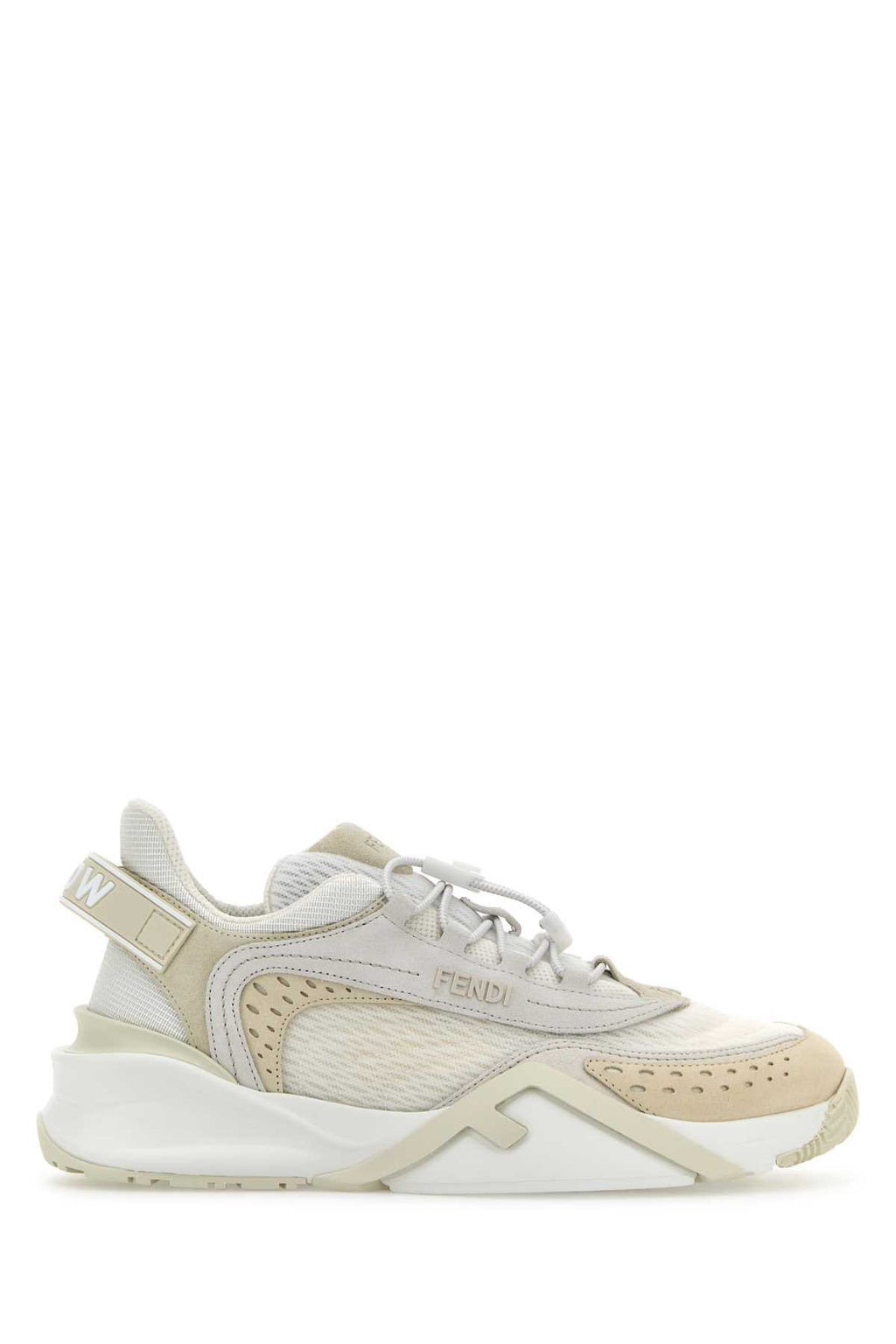 FENDI FLOW RUNNER For Women Exterior: 100% Fabric 100% Suede Interior: 100% Fabric Sole: Rubber