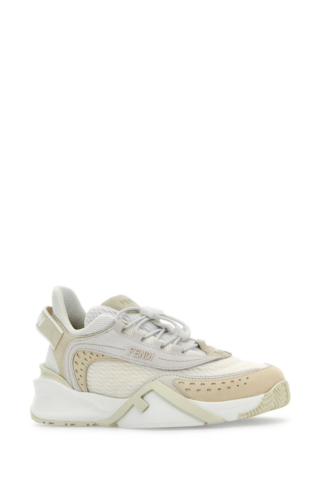 FENDI FLOW RUNNER For Women Exterior: 100% Fabric 100% Suede Interior: 100% Fabric Sole: Rubber