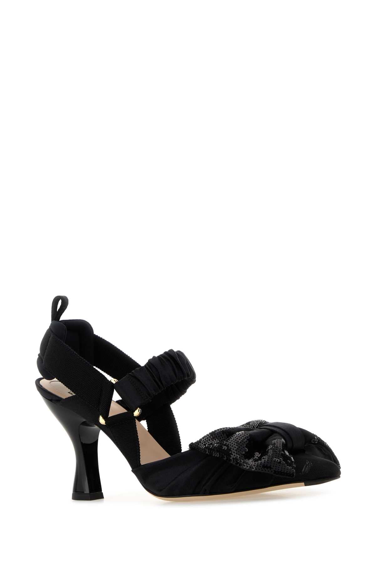 FENDI COLIBRI RET+RAS C/FIOCCO PAILL For Women Exterior: 100% Nylon Interior: 100% Leather Sole: Leather