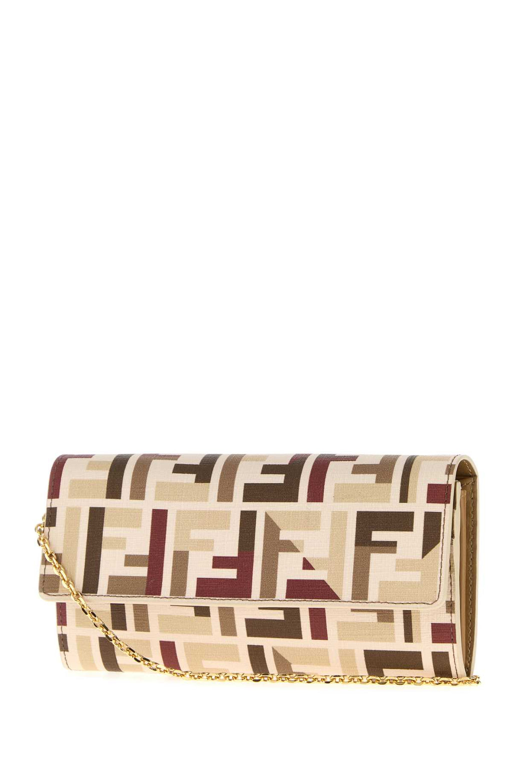 FENDI CHAIN CONTINENT FABR.ZUCCA PU For Women Exterior: 100% Fabric Finishing: Golden metal