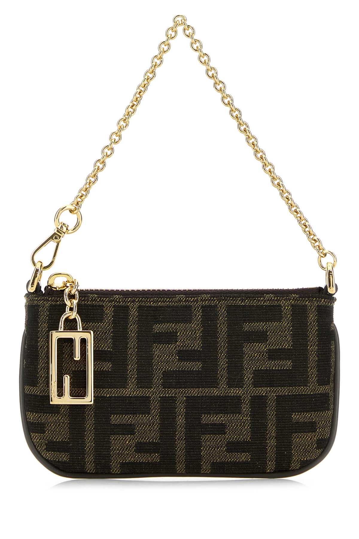 FENDI MINI FLAT POUCH ZUCCA JACQUARD For Women Exterior: 100% Fabric Lining: 100% Fabric Finishing: Golden metal