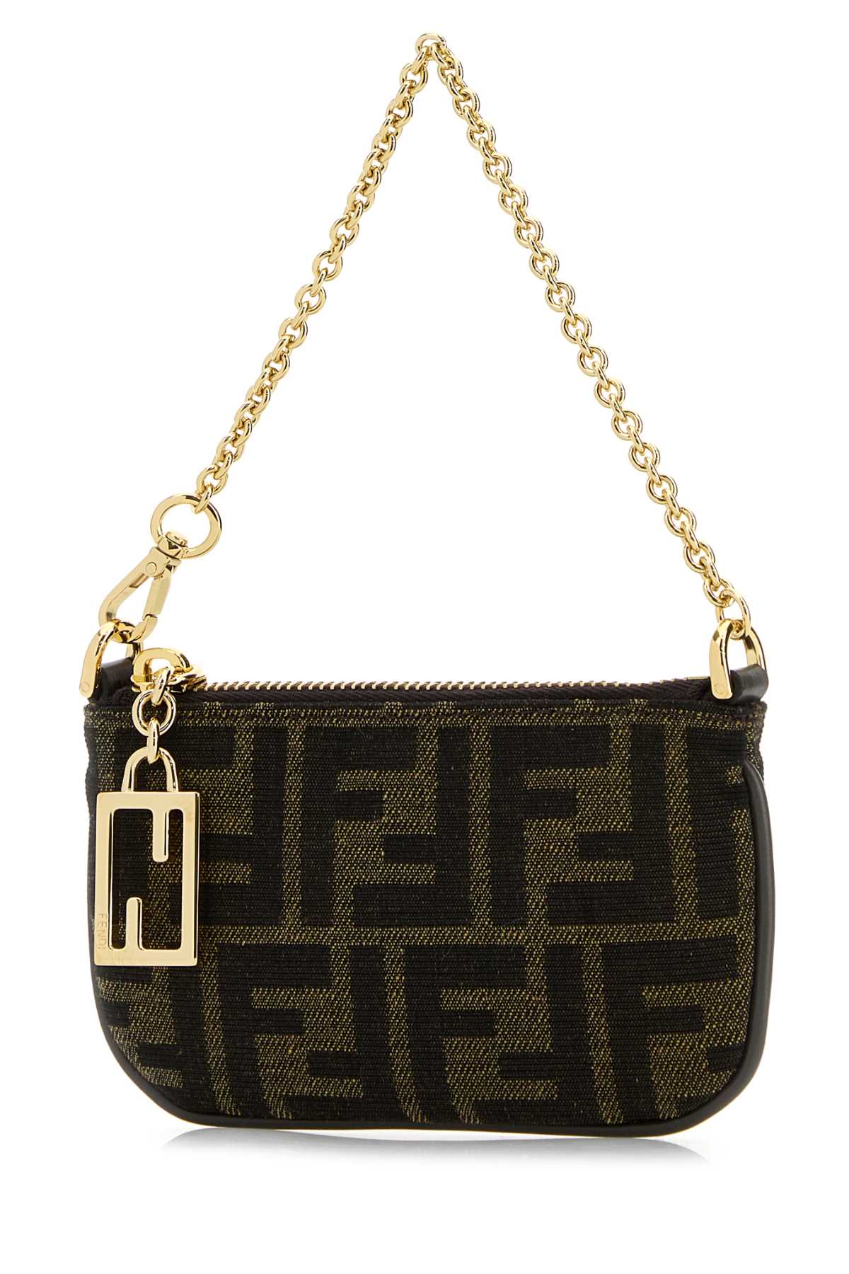 FENDI MINI FLAT POUCH ZUCCA JACQUARD For Women Exterior: 100% Fabric Lining: 100% Fabric Finishing: Golden metal