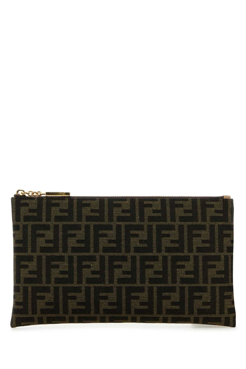 FENDI MEDIUM FLAT POU TESS.JACQUARD For Women Exterior: 100% Fabric Lining: 100% Fabric Finishing: Golden metal