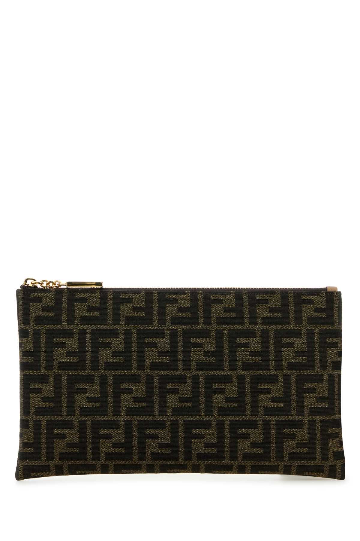 FENDI MEDIUM FLAT POU TESS.JACQUARD For Women Exterior: 100% Fabric Lining: 100% Fabric Finishing: Golden metal