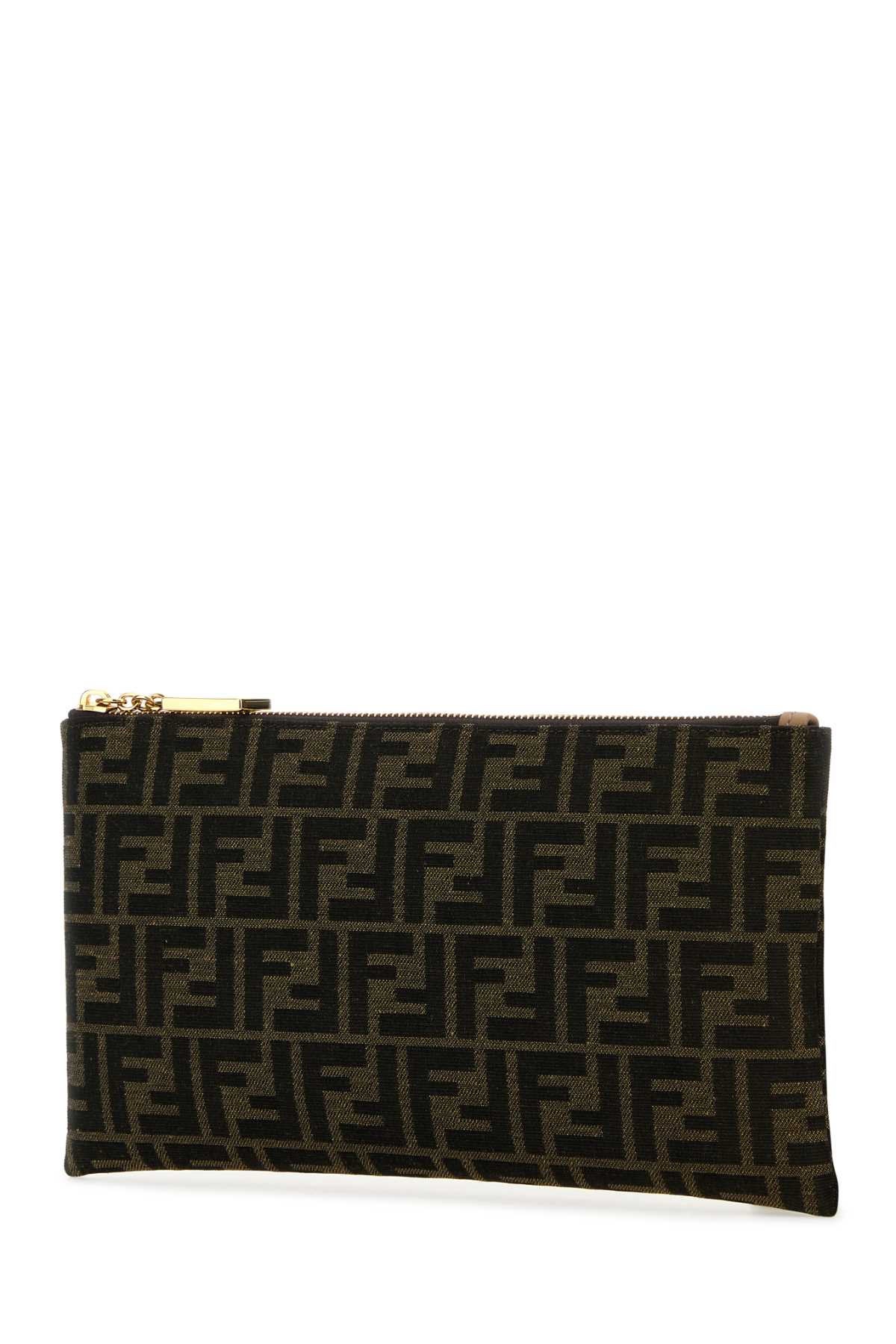 FENDI MEDIUM FLAT POU TESS.JACQUARD For Women Exterior: 100% Fabric Lining: 100% Fabric Finishing: Golden metal