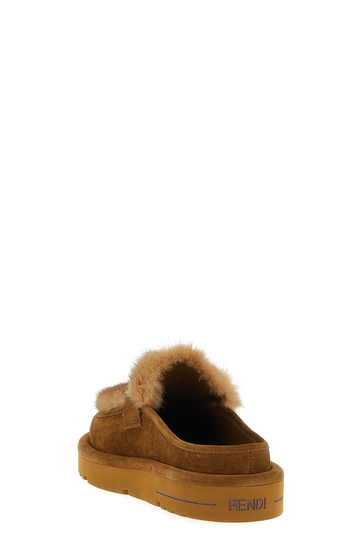 FENDI Suede and fur sabots For Women 100% calfskin leather (Bos Taurus)