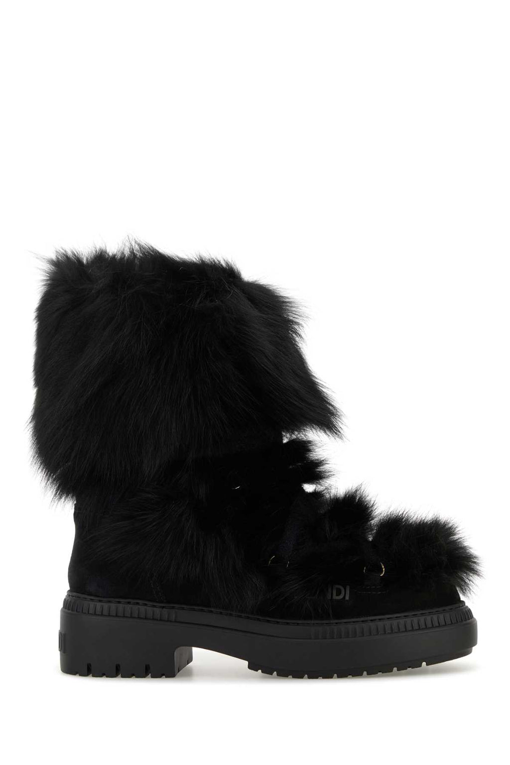 FENDI SKIBOOT VOLPE+CROS C/INIEZ.LOG For Women Exterior: 100% Fox fur 100% Calf Interior: 100% Polyester 100% Leather Sole: Rubber