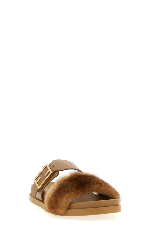 FENDI 'Fendi Feel' slides For Women 100% leather