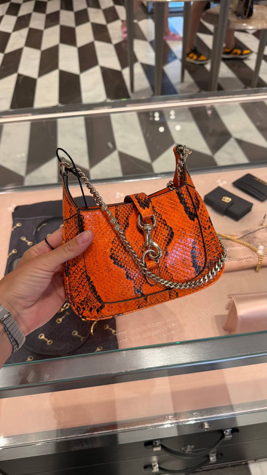 Edie Nylon/Leather Shoulder Bag