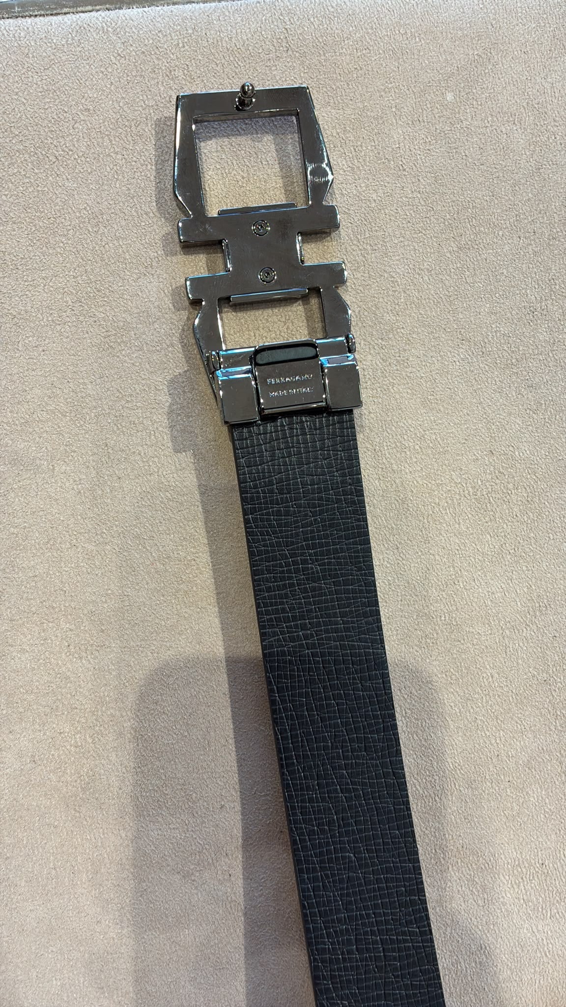 Reversible Leather Belt with Logo Buckle