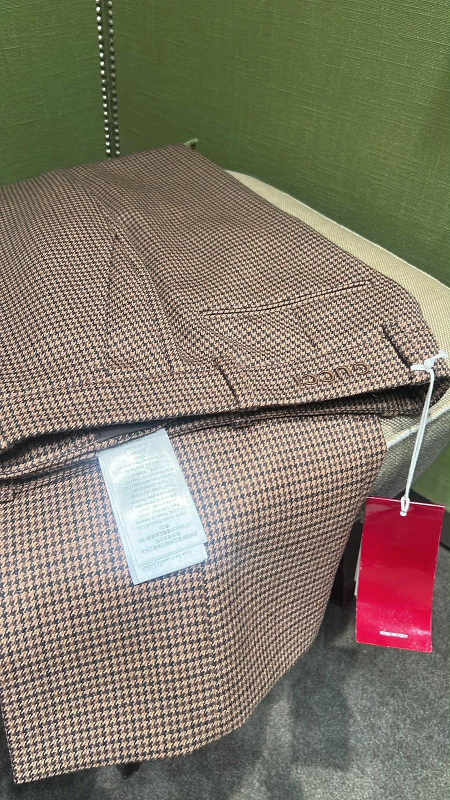 Houndstooth Wool Trousers