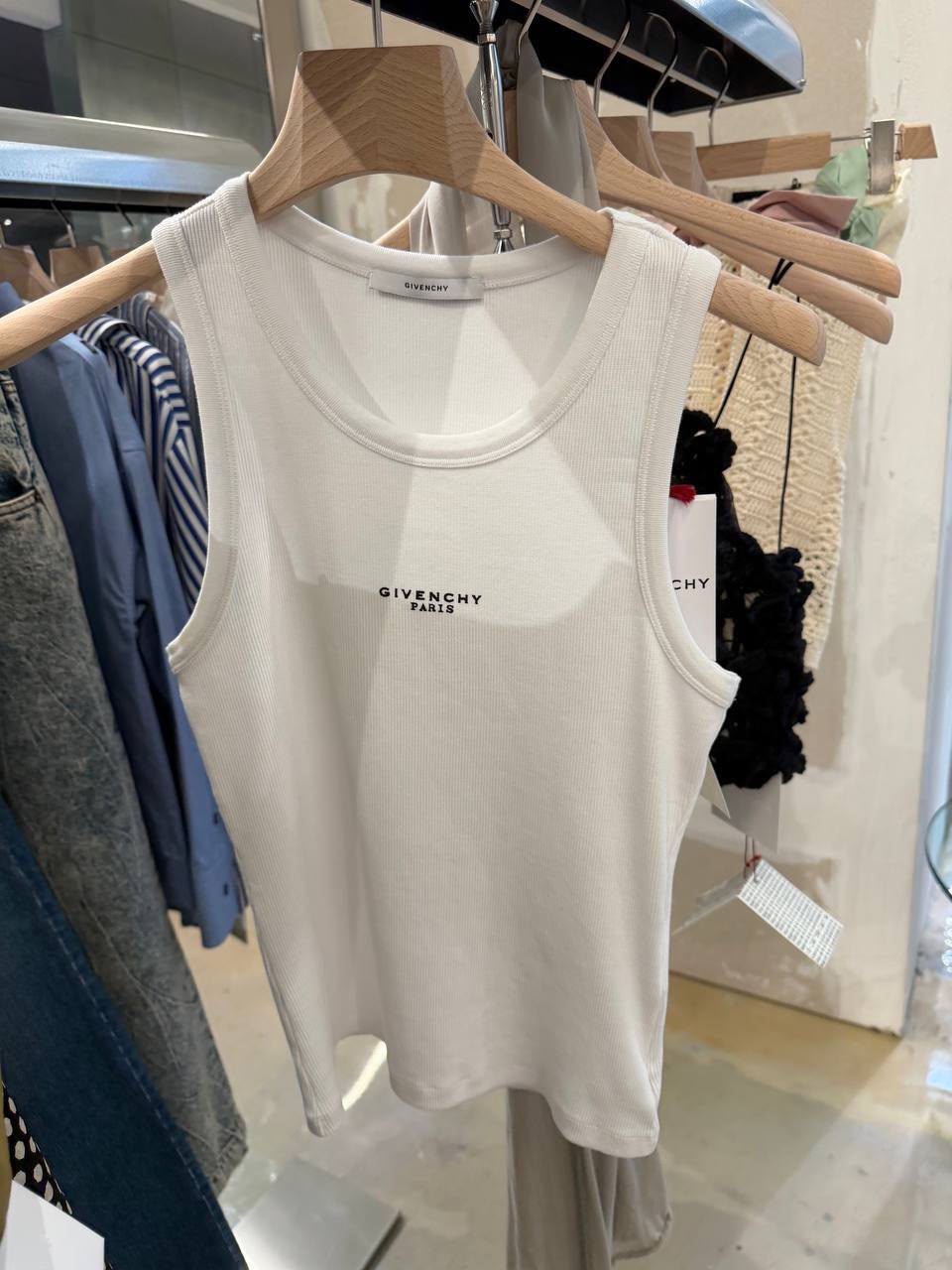 Ribbed Tank Top with Paris Logo