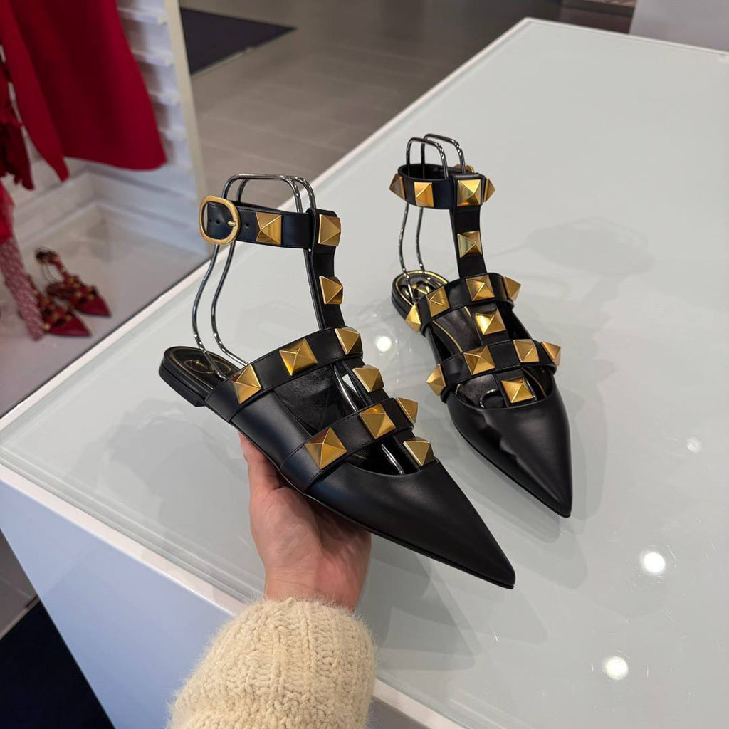 Roman Stud Flat Mule